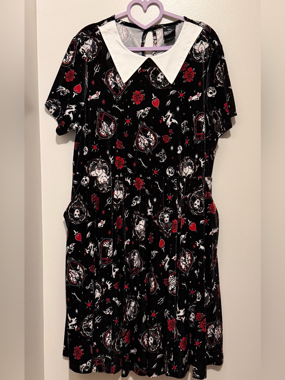 Torrid Disney Villians skater midi stretch velvet dress